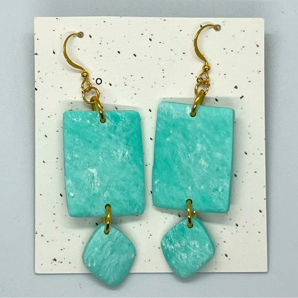Turquoise Polymer Clay Earrings